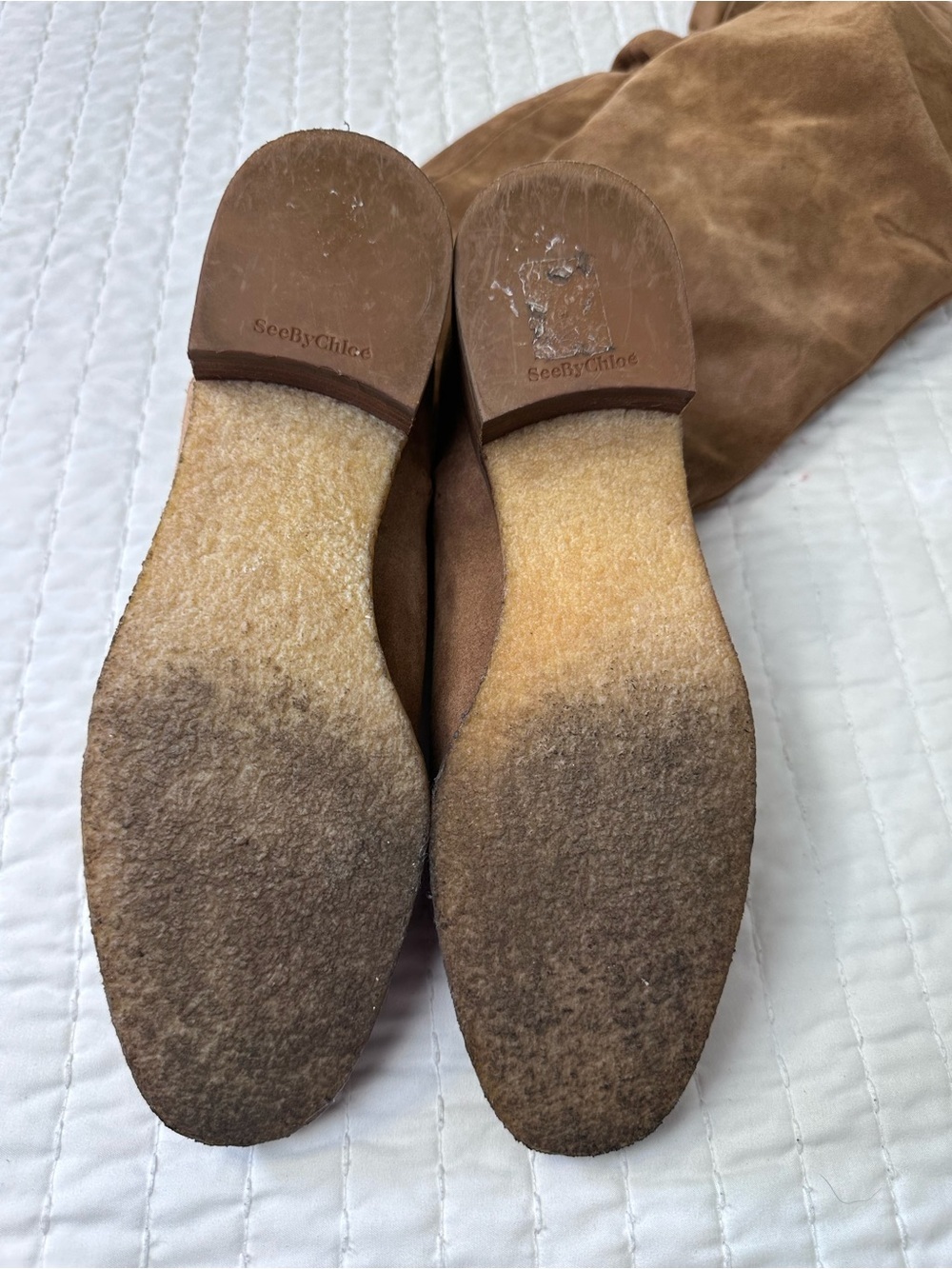 See by Chloé Jona Slouchy Cognac Suede Over-the-Knee Slouch Boots Size 39 or 8 - Picture 9 of 13